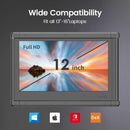 Monitor portátil para laptop, tela IPS Full HD de 12 polegadas da TeamGee, extensor de tela de monitor triplo duplo, plugue e Play HDMI/USB-A/tipo-C para Windows, Chrome e Mac, serve