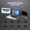 Monitor portátil para laptop, tela IPS Full HD de 12 polegadas da TeamGee, extensor de tela de monitor triplo duplo, plugue e Play HDMI/USB-A/tipo-C para Windows, Chrome e Mac, serve