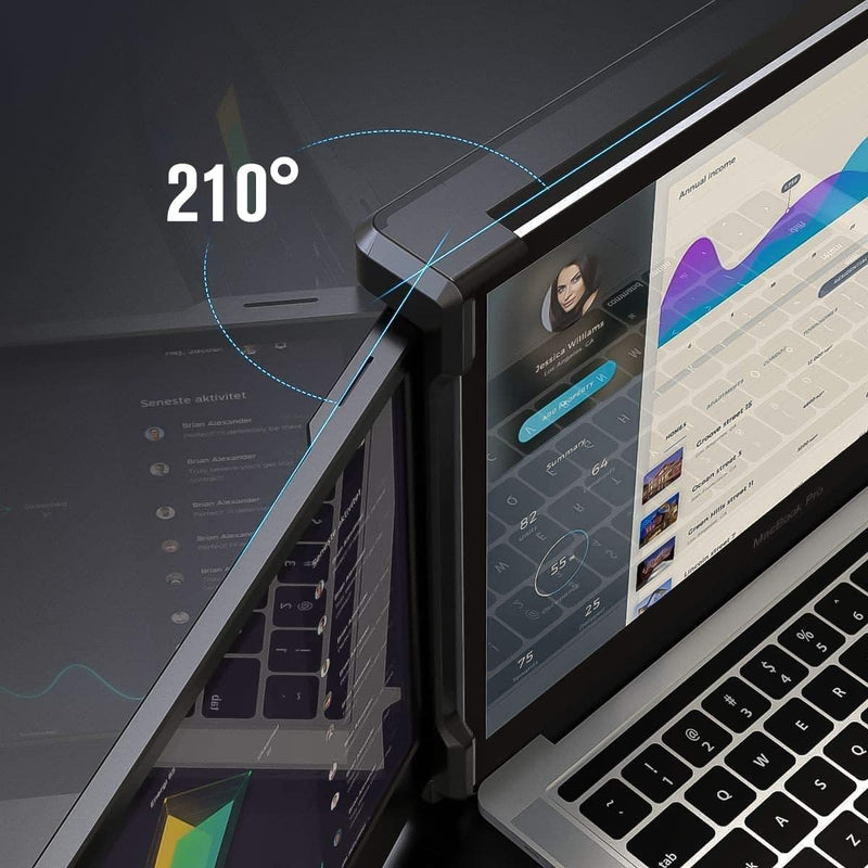 Monitor portátil para laptop, tela IPS Full HD de 12 polegadas da TeamGee, extensor de tela de monitor triplo duplo, plugue e Play HDMI/USB-A/tipo-C para Windows, Chrome e Mac, serve
